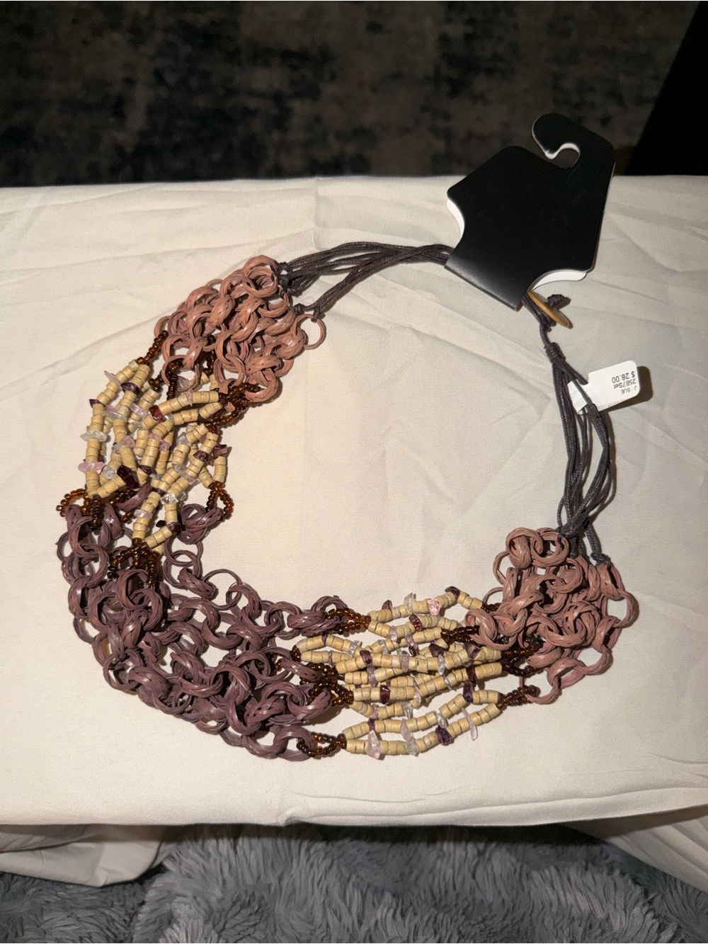 🌟 UE Brown Multistrand Beaded Statement Necklace